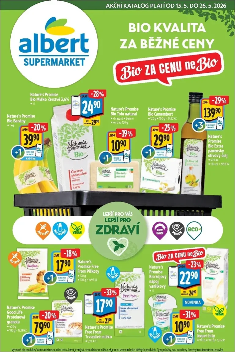 Akční leták Albert Supermarket – Bio platný od 13.05.2026 - strana 1