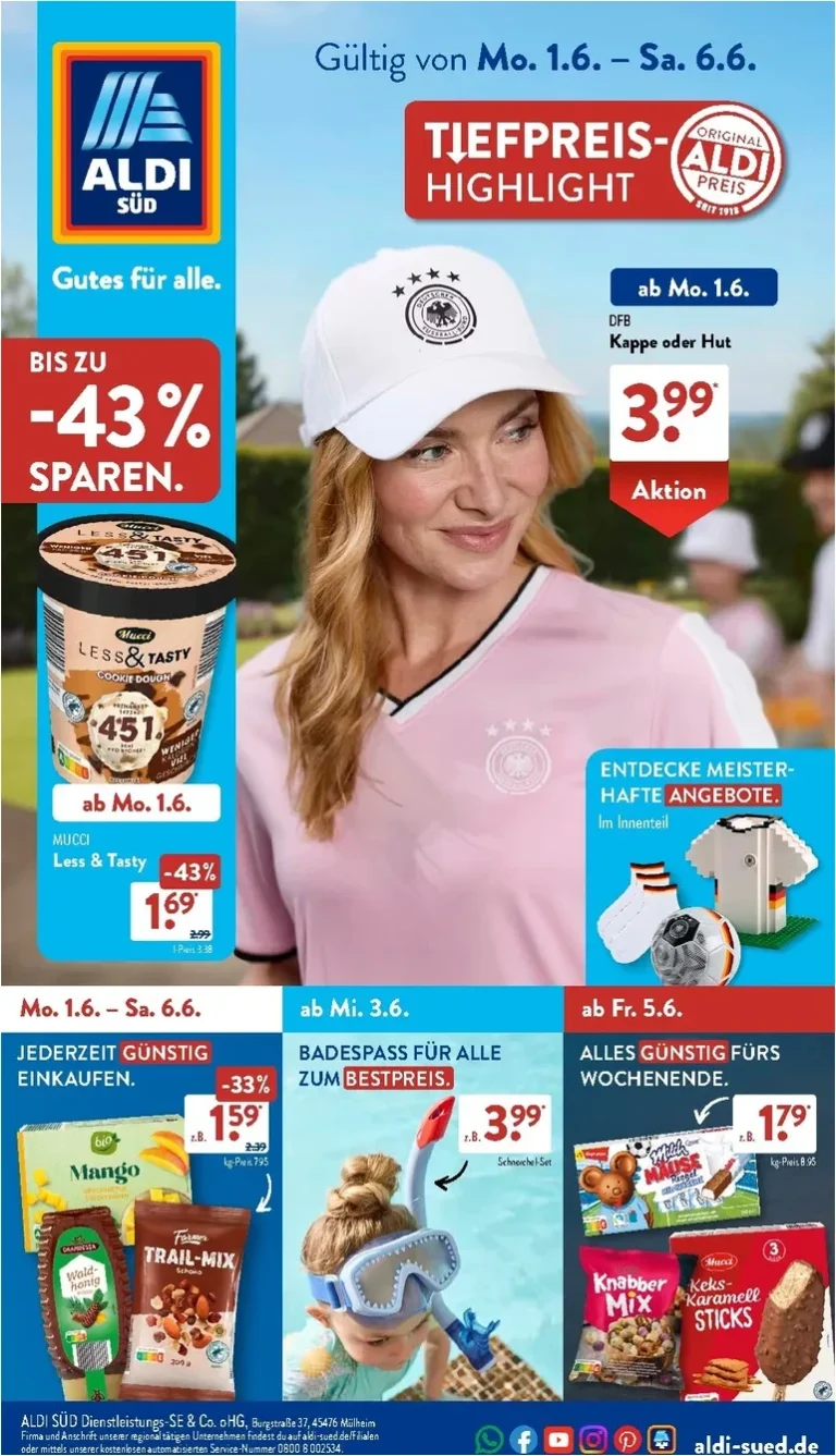 Nejnovější Aldi Süd Německo – ALDI SÜD Prospekt: aktuelle Angebote leták platný od 01.06.2026 ⭐ - strana 1