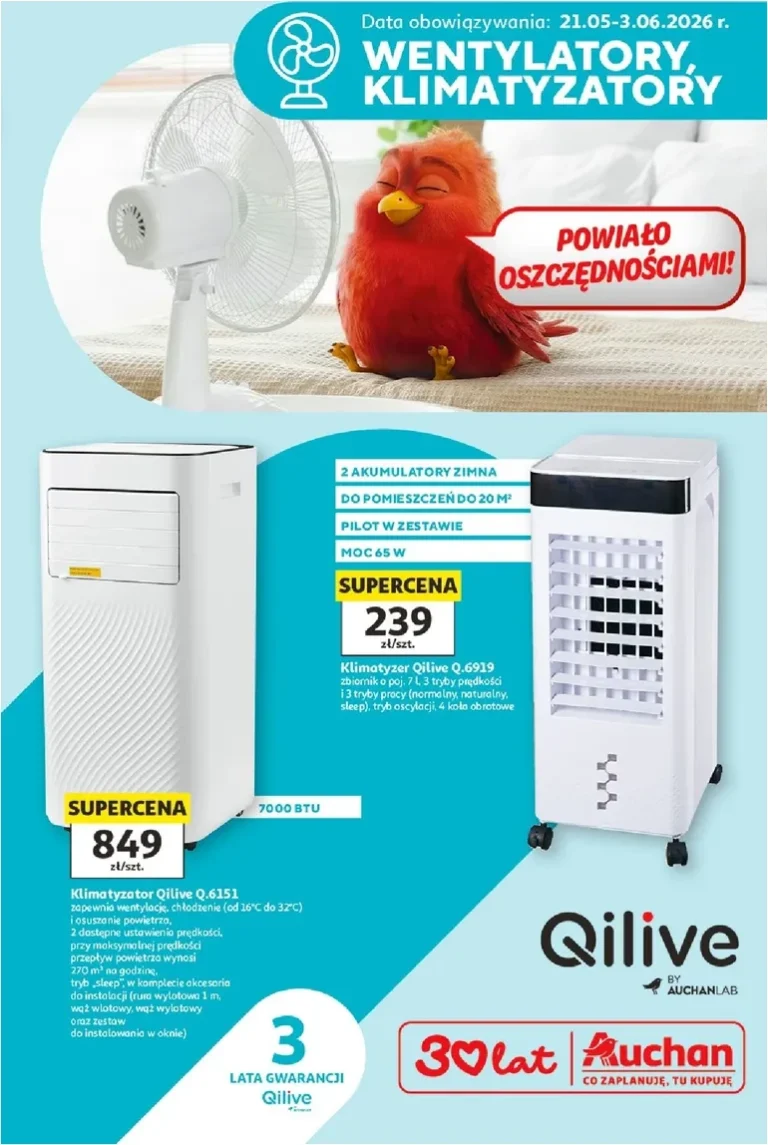 Akční leták Hipermarket Auchan Polsko – Wentylatory platný od 21.05.2026 - strana 1