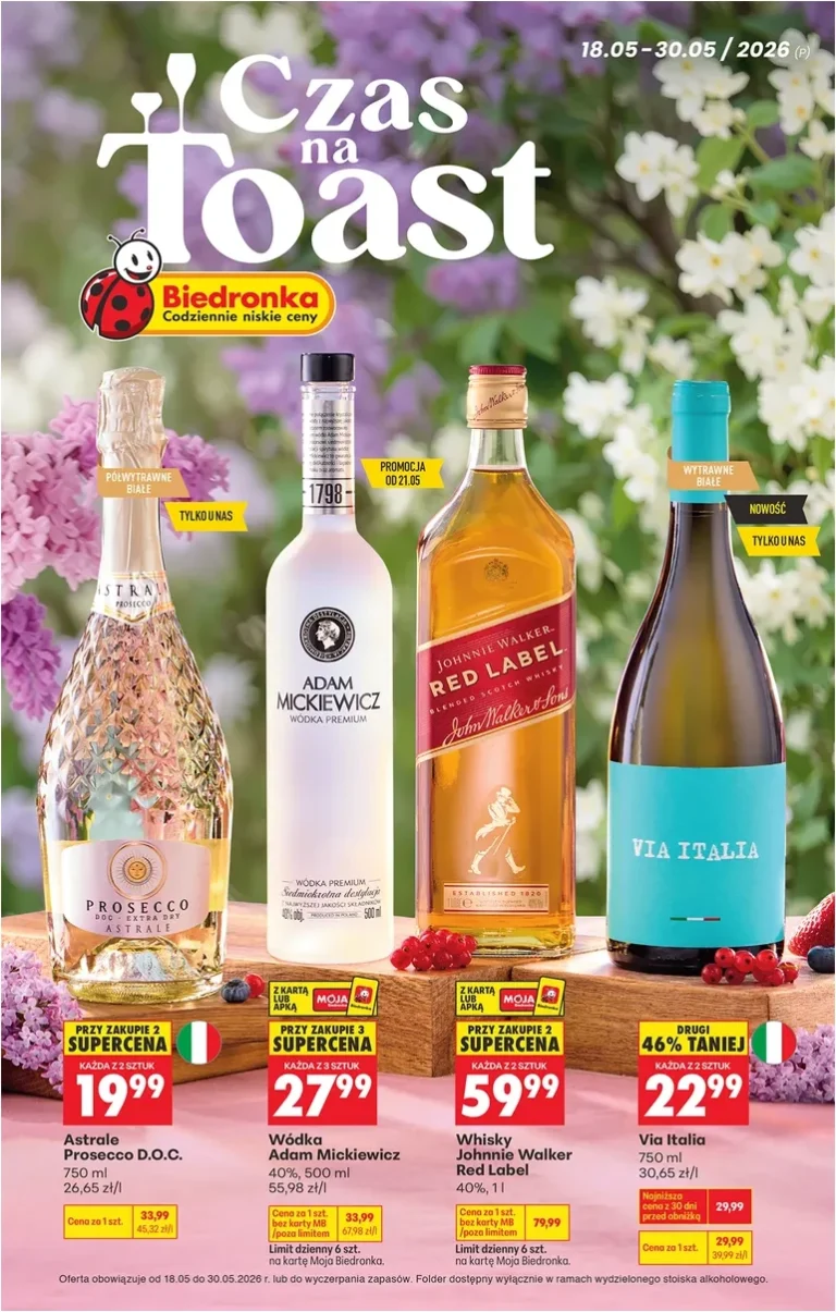 Akční leták Biedronka – Alkohol platný od 18.05.2026 - strana 1