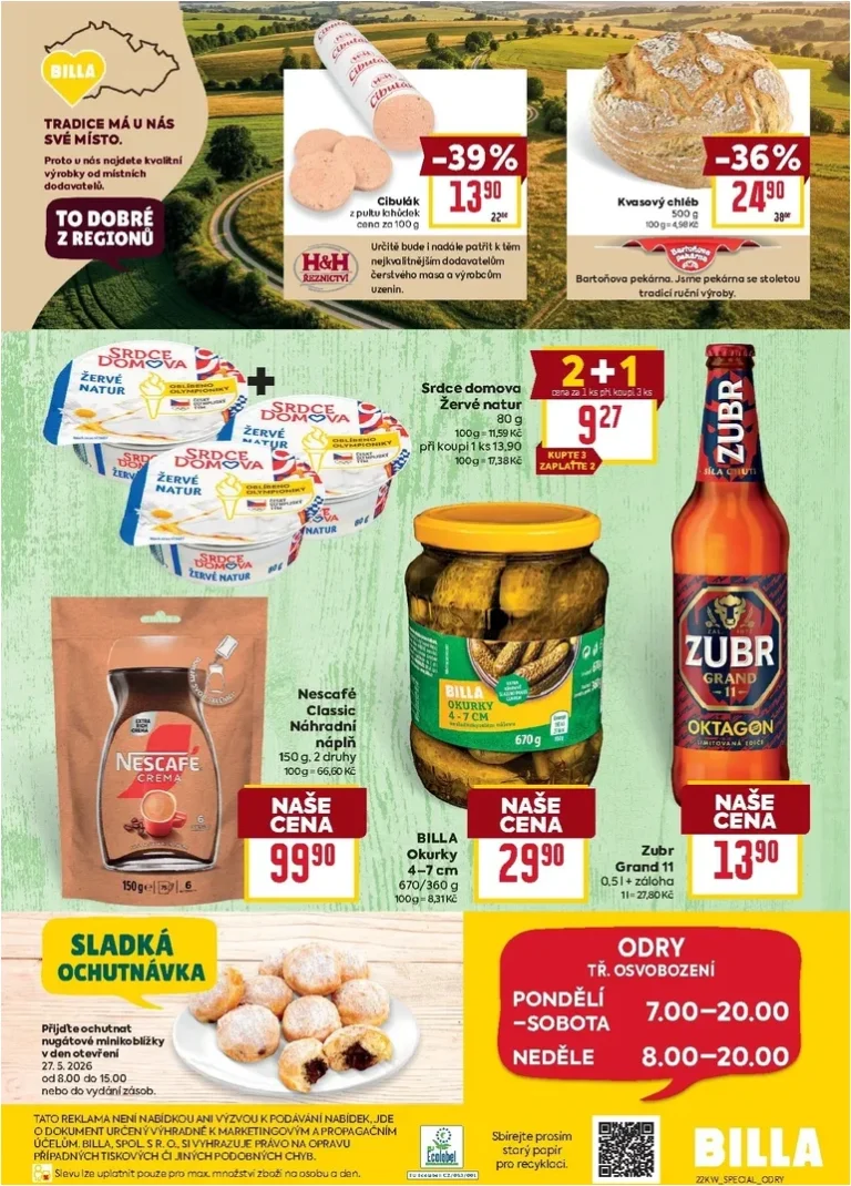 Nejnovější Billa – Speciál: Odry leták platný od 27.05.2026 ⭐ - strana 4