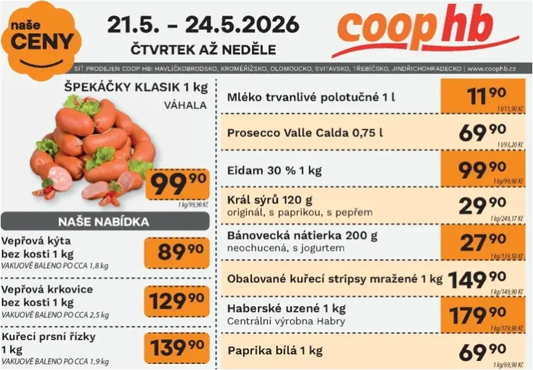 Akční leták Coop HB – Naše ceny platný od 21.05.2026 - strana 1