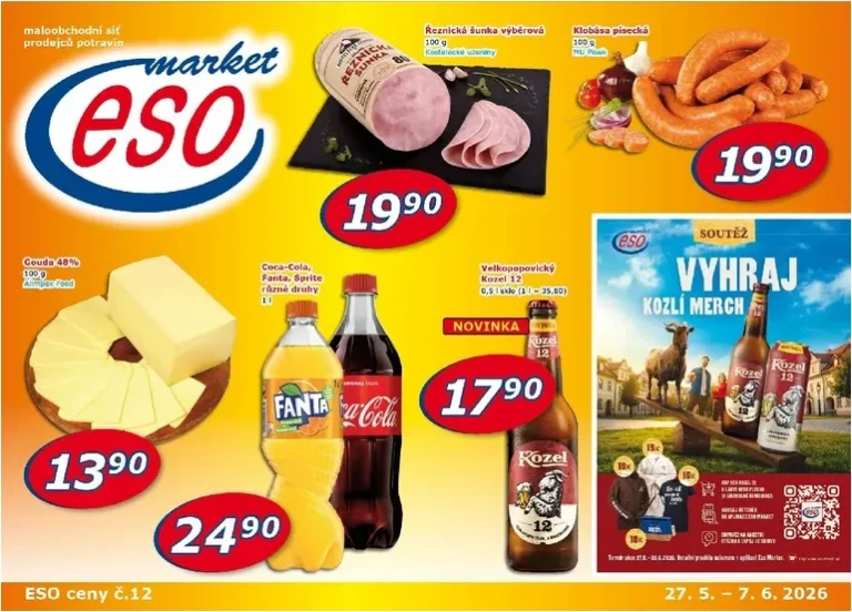 Nejnovější ESO MARKET leták platný od 27.05.2026 ⭐ - strana 1