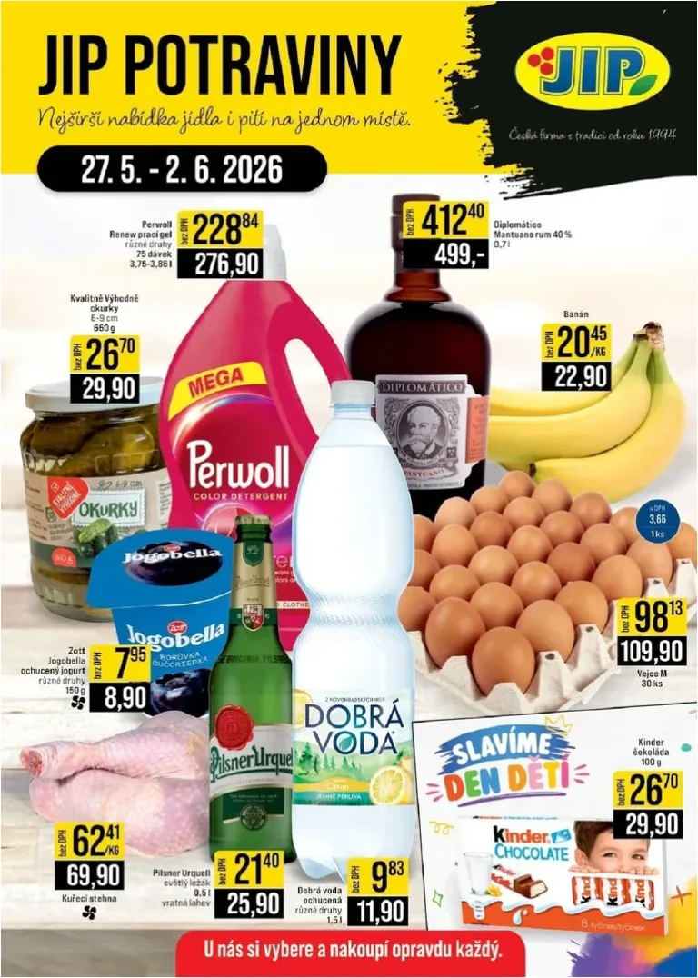 Nejnovější JIP – České Budějovice, Most, Svoboda nad Úpou, Náchod, Sušice leták platný od 27.05.2026 ⭐ - strana 1