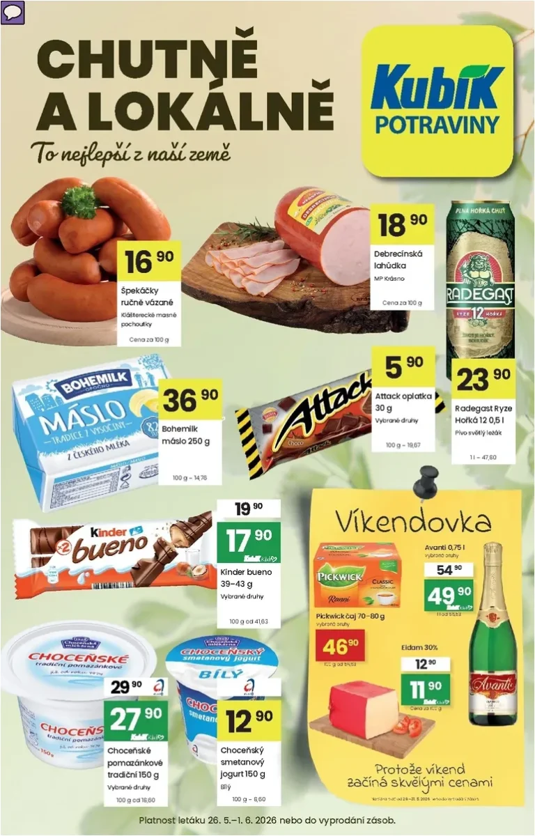 Akční leták Kubík platný od 26.05.2026 - strana 1