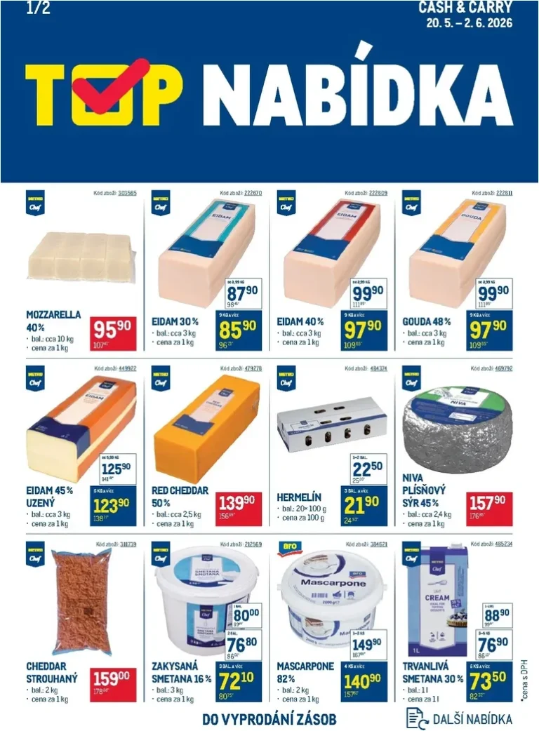 Akční leták Makro – TOP mléčné výrobky platný od 20.05.2026 - strana 1