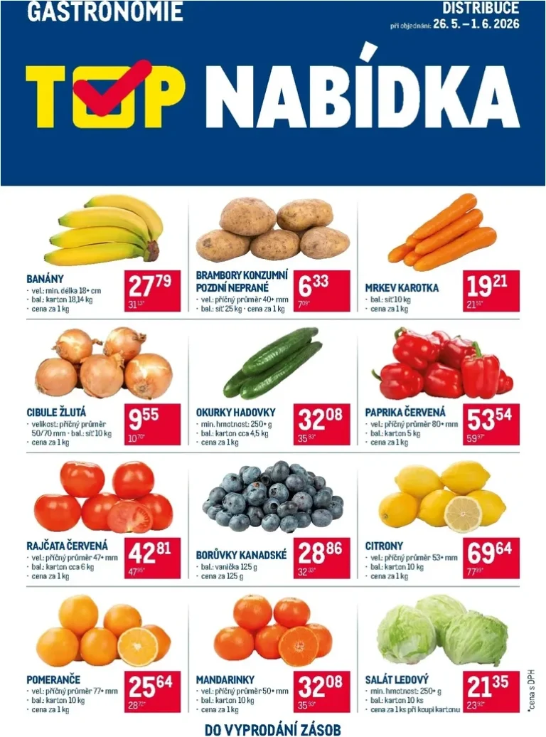 Akční leták Makro – TOP ovoce a zelenina – Distribuce Gastronomie platný od 26.05.2026 - strana 1