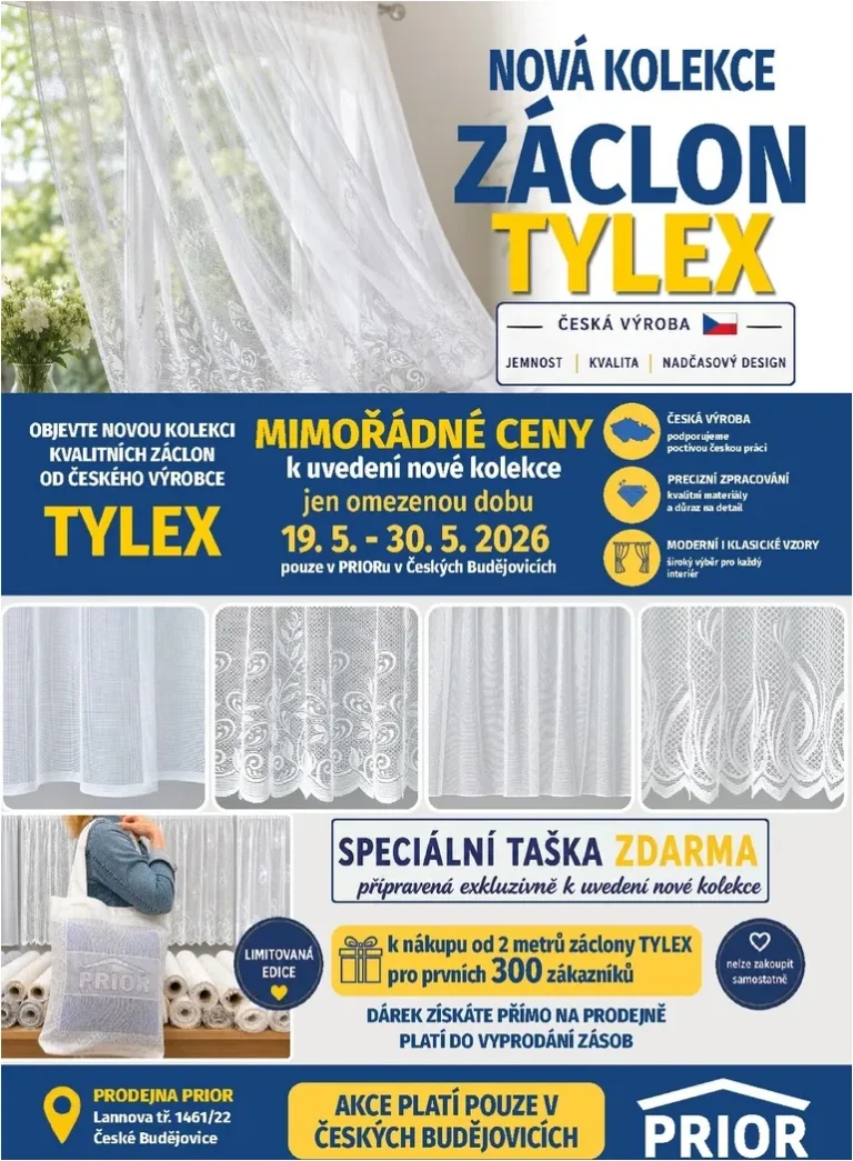 Akční leták Prior – Záclony platný od 19.05.2026 - strana 1