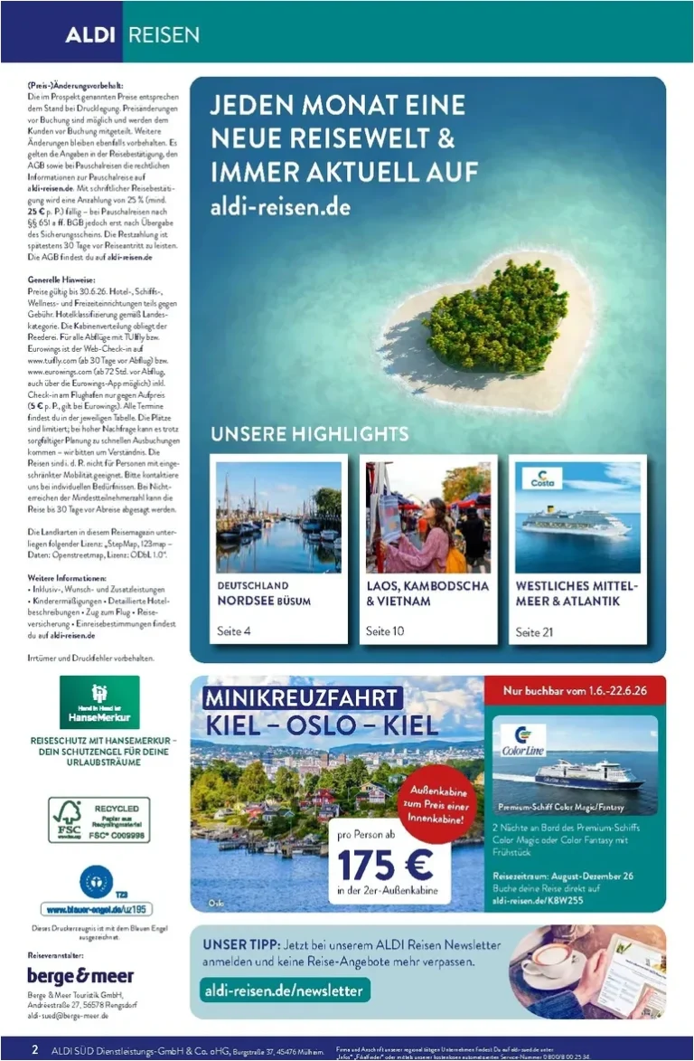 Akční leták Aldi Süd Německo – Reisen platný od 01.06.2026 - strana 2