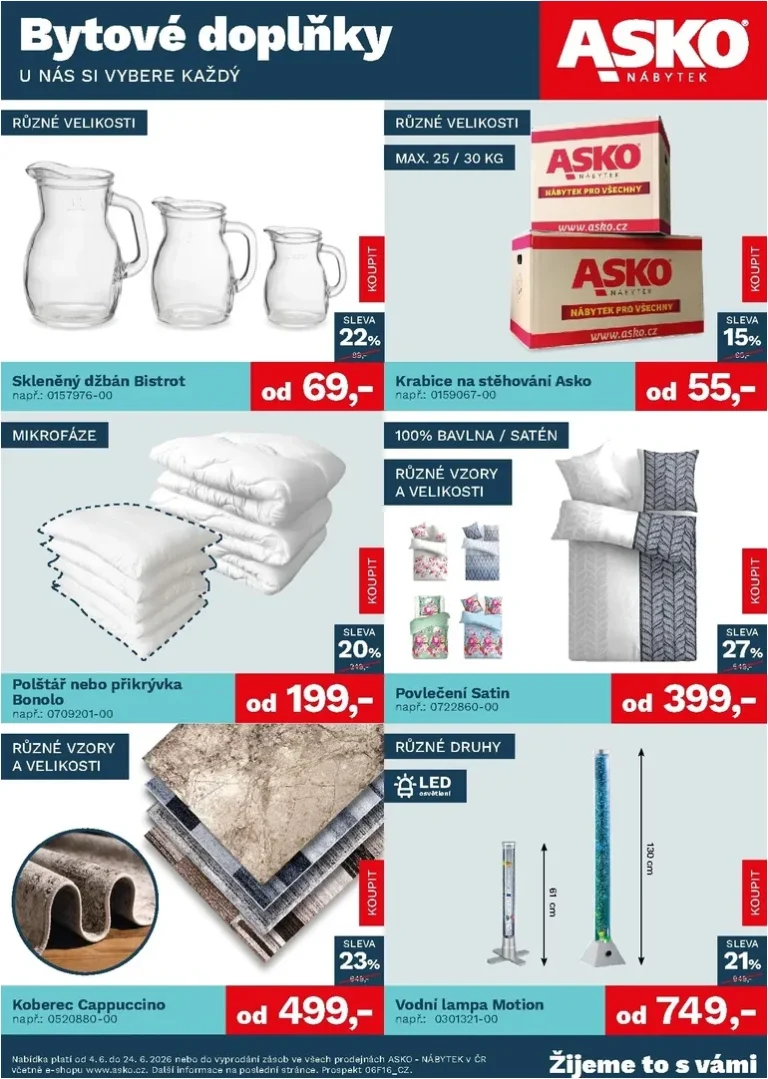 Akční leták ASKO NÁBYTEK – Bytové doplňky platný od 04.06.2026 - strana 1