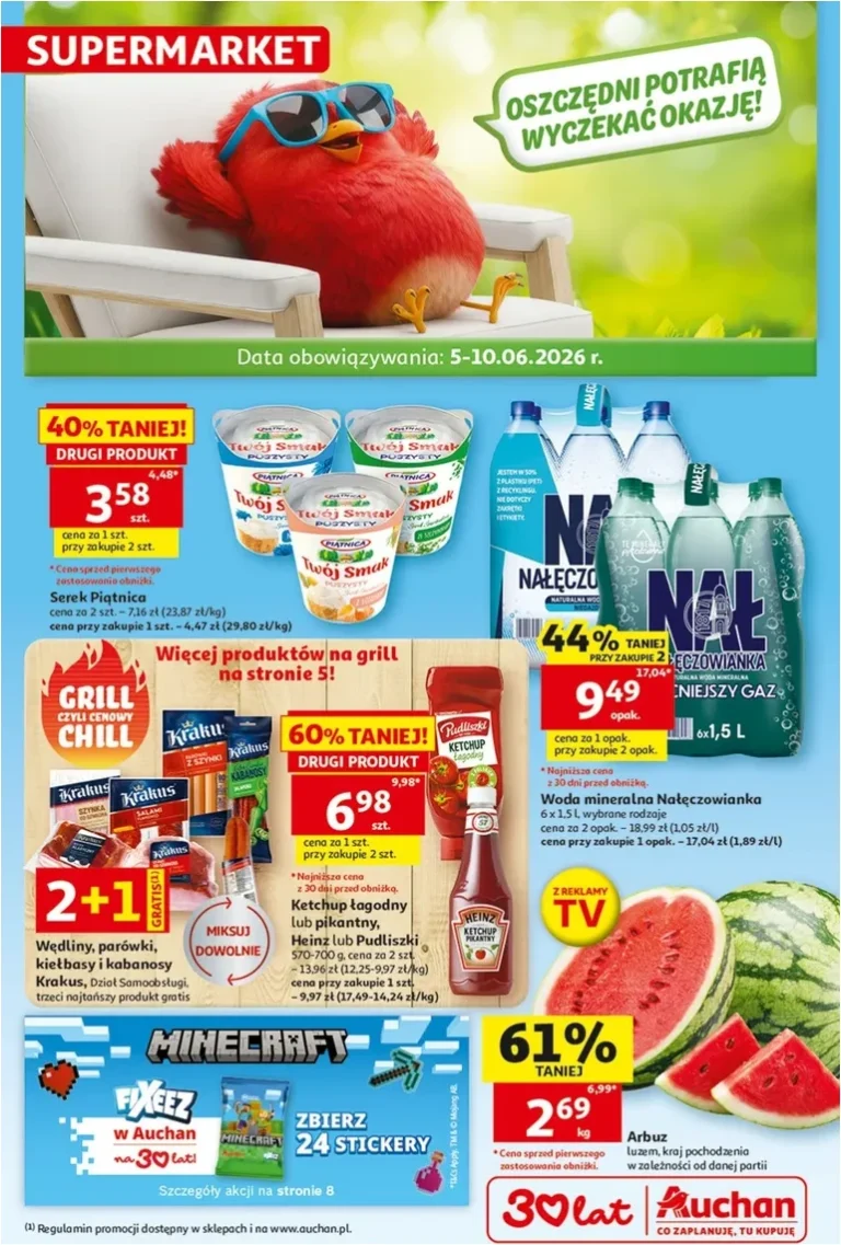 Nejnovější Supermarket Auchan Polsko leták platný od 05.06.2026 ⭐ - strana 1
