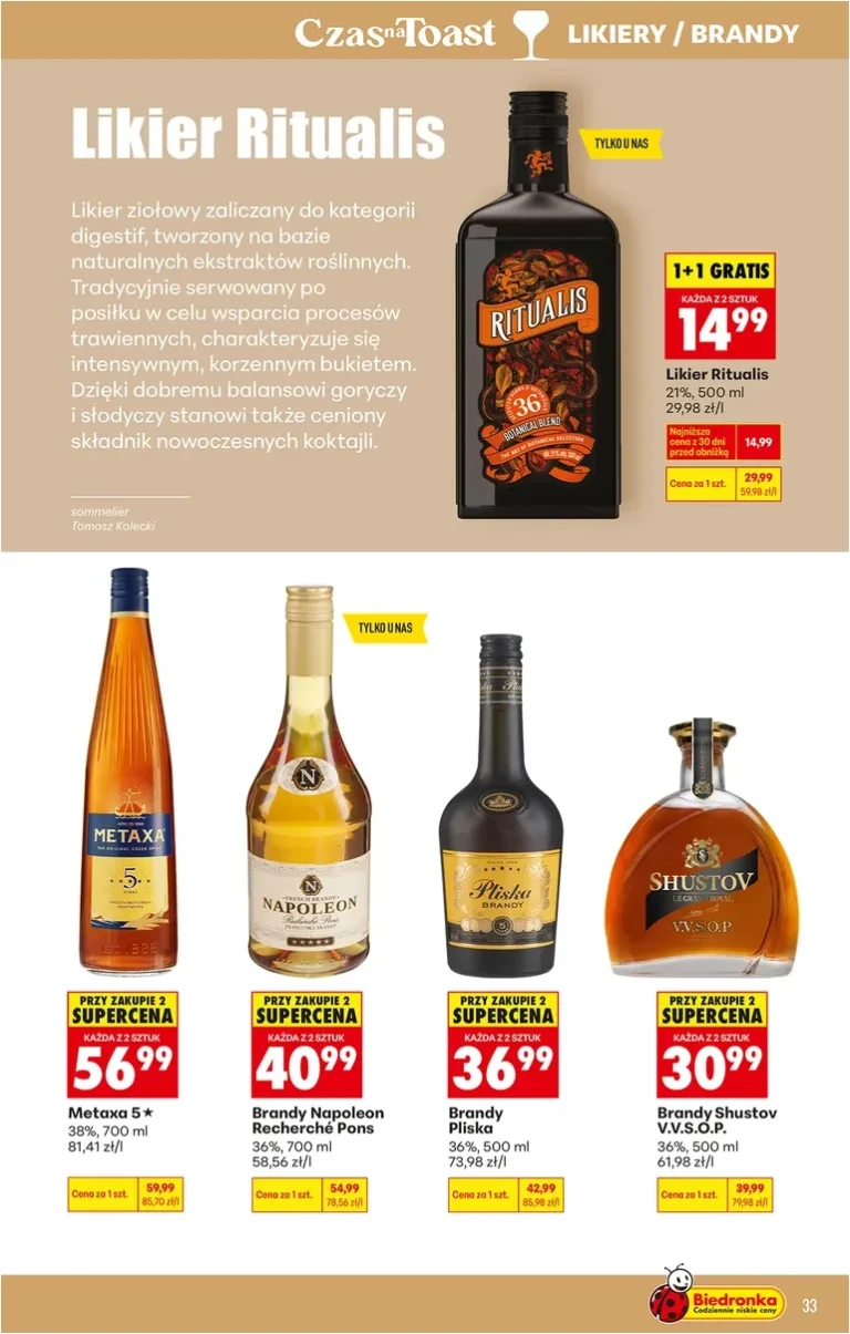 Akční leták Biedronka – Alkohol platný od 01.06.2026 - strana 33