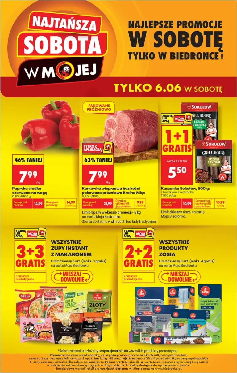 Akční leták Biedronka – Najtansza sobota platný od 06.06.2026 - strana 1