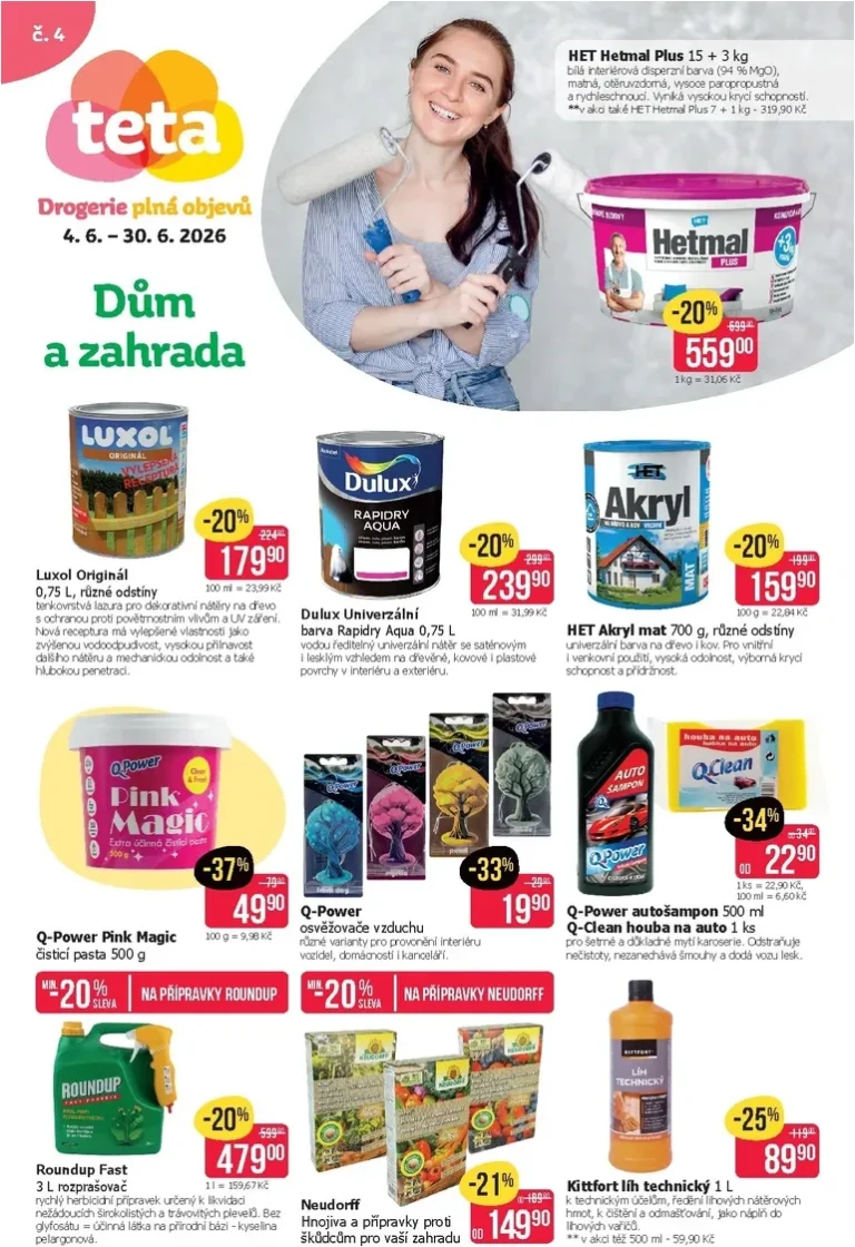 Akční leták Teta drogerie – Dům a zahrada platný od 04.06.2026 - strana 1